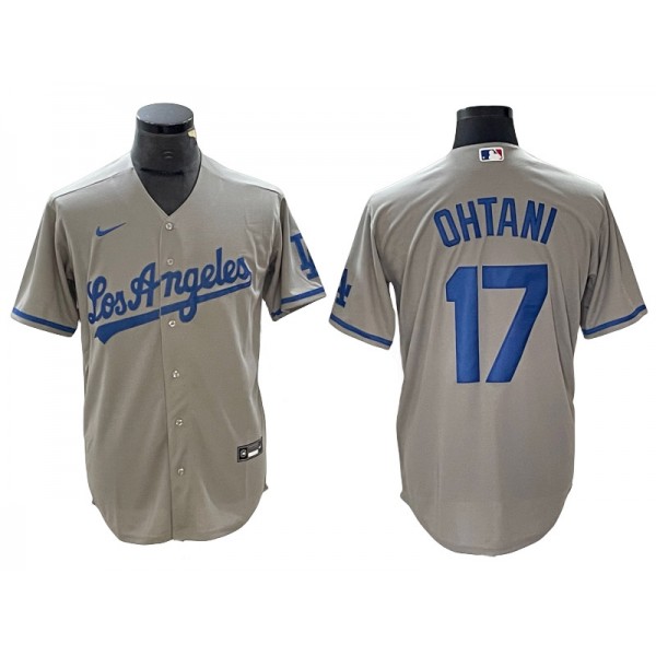 Los Angeles Dodgers #17 Shohei Ohtani Gray Cool Base Jersey