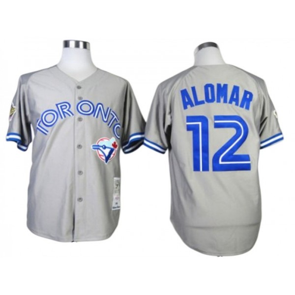 Toronto Blue Jays #12 Roberto Alomar Gray Throwback Jersey