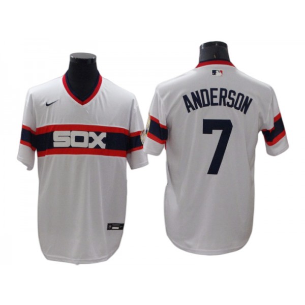 Chicago White Sox #7 Tim Anderson 1983 Throwback White Cool Base Jersey