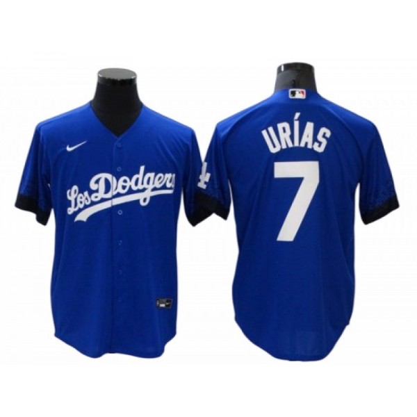 Los Angeles Dodgers #7 Julio Urias Royal City Connect Cool Base Jersey