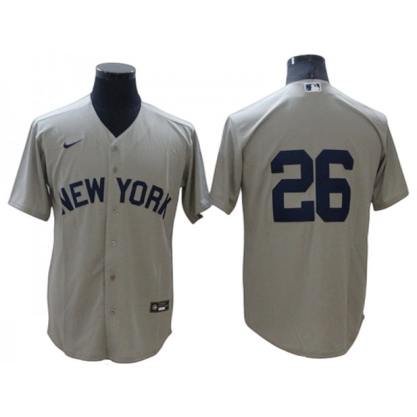 New York Yankees #26 DJ LeMahieu Gray Cool Base Jersey