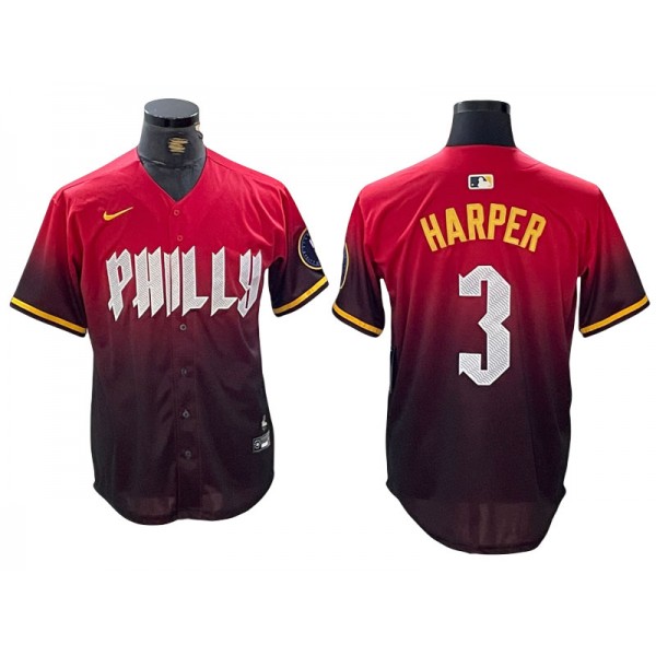 Philadelphia Phillies #3 Bryce Harper Red 2024 City Connect Limited Jersey