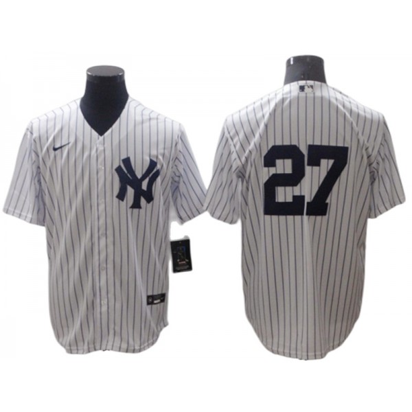 New York Yankees #27 Giancarlo Stanton White Home Cool Base Jersey