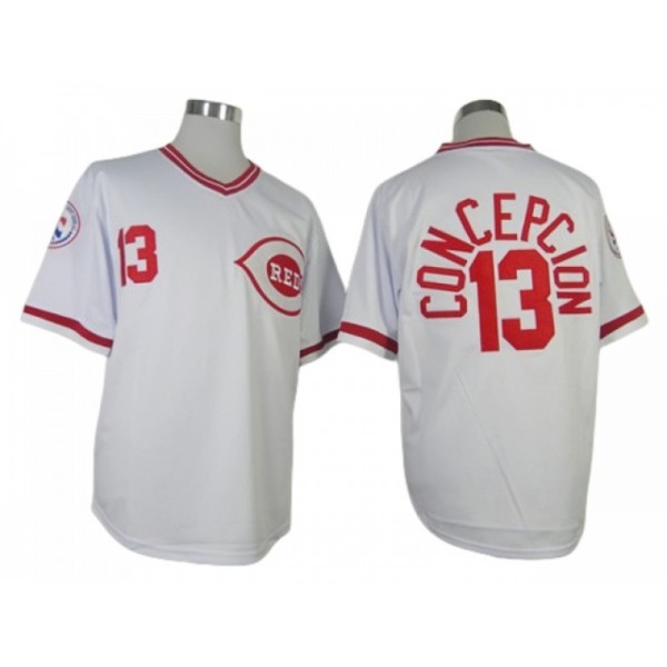 Cincinnati Reds #13 Dave Concepcion White 1976 Throwback Jersey