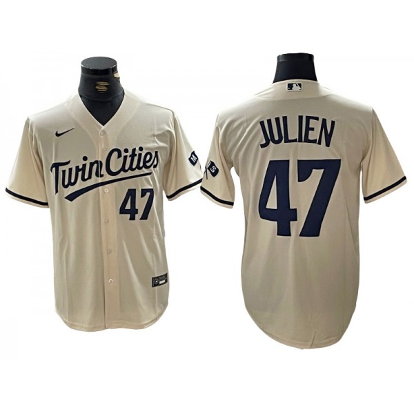 Minnesota Twins #47 Edouard Julien Cream Alternate Limited Jersey