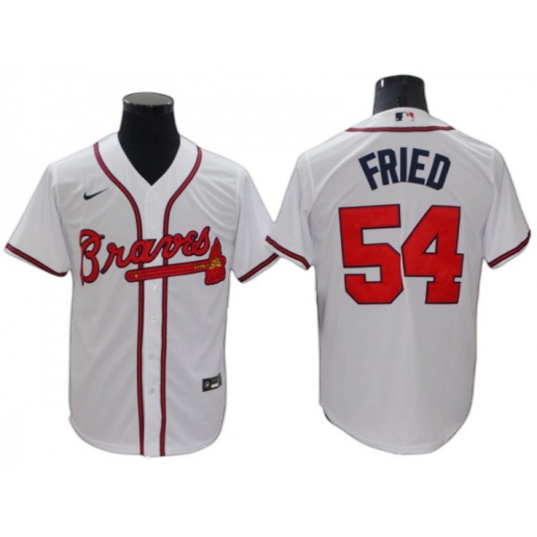 Atlanta Braves #54 Max Fried White Home Cool Base Jersey