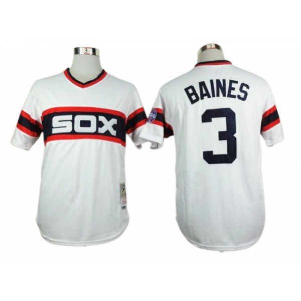 Chicago White Sox #3 Harold Baines White 1983 Throwback Jersey