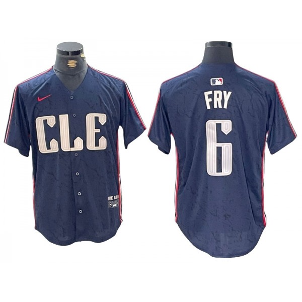 Cleveland Guardians #6 David Fry Navy 2024 City Connect Limited Jersey