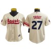 Los Angeles Angels #27 Mike Trout Cream 2022 City Connect Cool Base Jersey