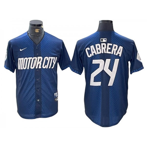 Detroit Tigers #24 Miguel Cabrera Navy 2024 City Connect Limited Jersey