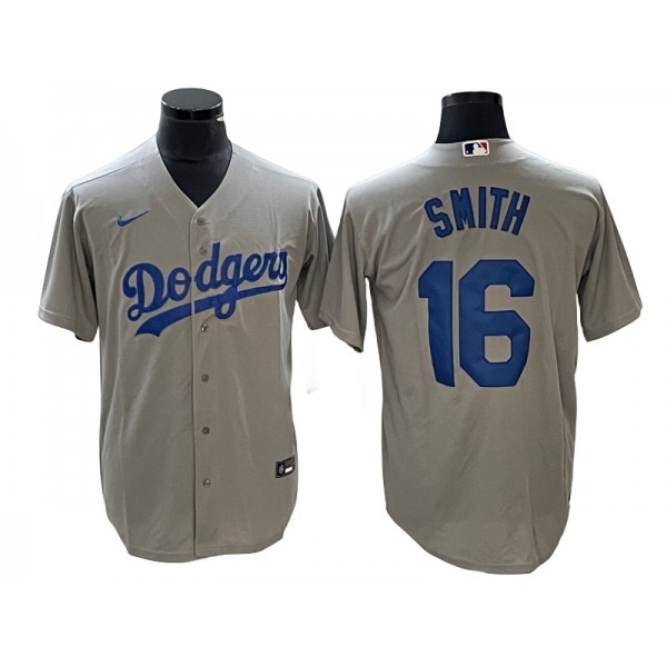 Los Angeles Dodgers #16 Will Smith Gray Cool Base Jersey