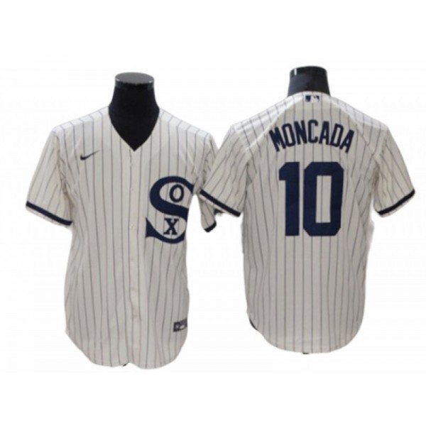 Chicago White Sox #10 Yoan Moncada White Field of Dreams Cool Base Player Name Jersey