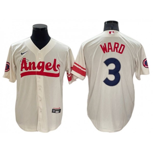 Los Angeles Angels #3 Taylor Ward Cream 2022 City Connect Cool Base Jersey