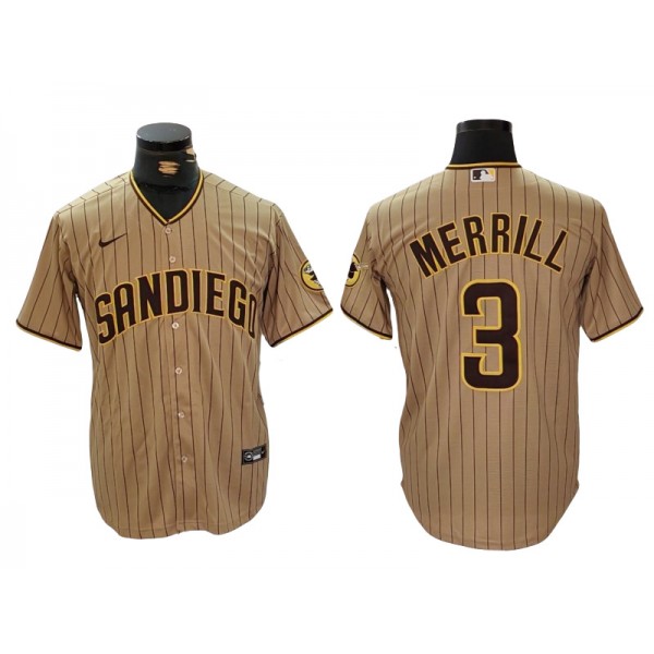 San Diego Padres #3 Jackson Merrill Gray Pinstripe Limited Jersey