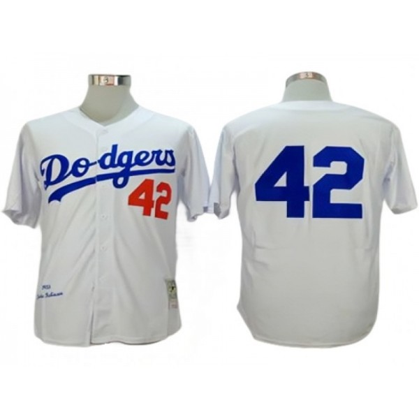 Los Angeles Dodgers #42 Jackie Robinson White Throwback Jersey