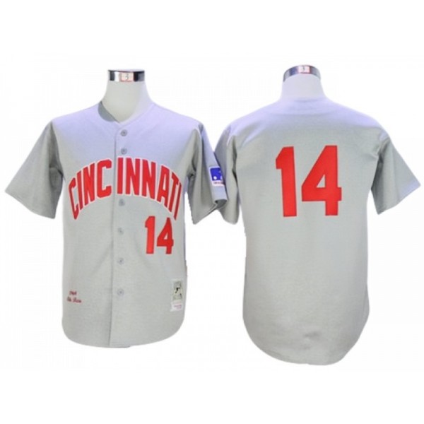 Cincinnati Reds #14 Pete Rose Gray 1969 Throwback Jersey