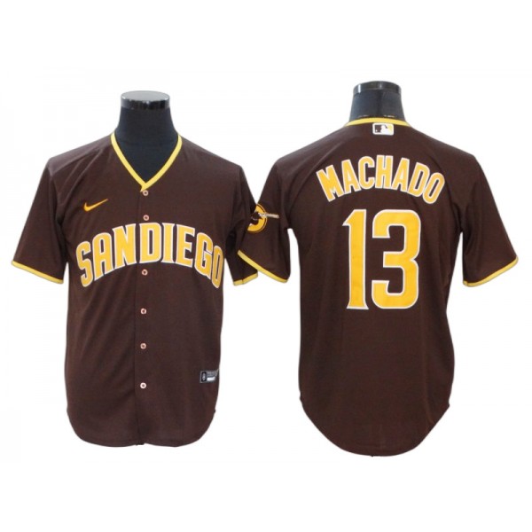 San Diego Padres #13 Manny Machado Brown Road Cool Base Jersey