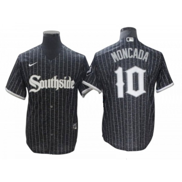 Chicago White Sox #10 Yoan Moncada Black City Connect Cool Base Jersey