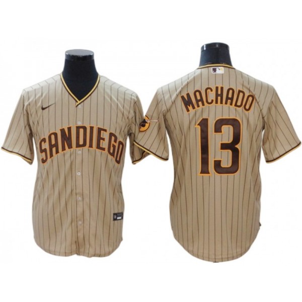 San Diego Padres #13 Manny Machado Sand Alternate Cool Base Jersey