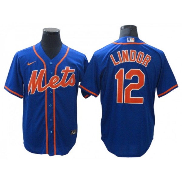 New York Mets #12 Francisco Lindor Royal Alternate Jersey