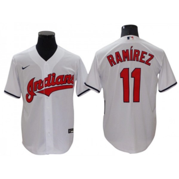 Cleveland Guardians #11 Jose Ramirez White Home Cool Base Jersey