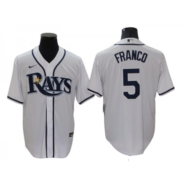 Tampa Bay Rays #5 Wander Franco White Cool Base Jersey