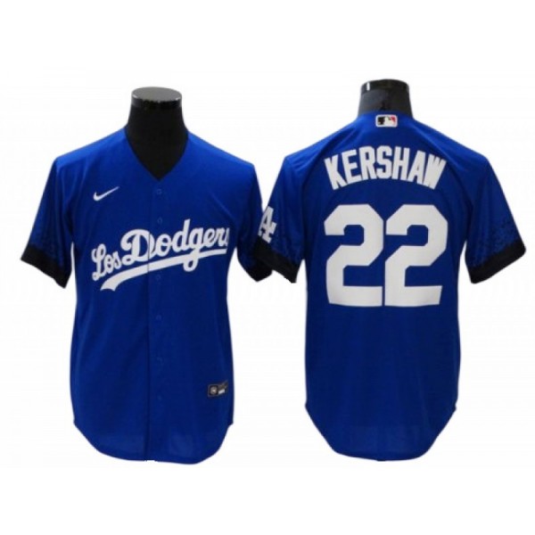 Los Angeles Dodgers #22 Clayton Kershaw Royal City Connect Cool Base Jersey