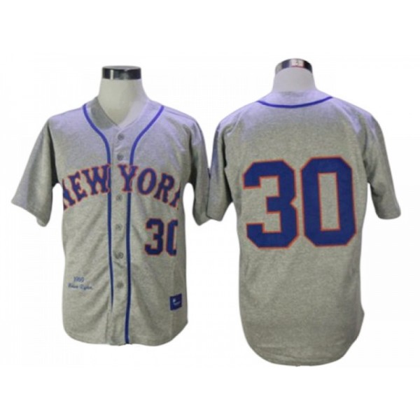 New York Mets #30 Nolan Ryan Gray 1969 Throwback Jersey