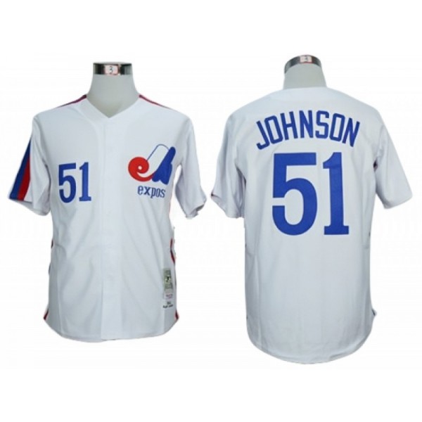 Montreal Expos #51 Randy Johnson White Throwback Jersey