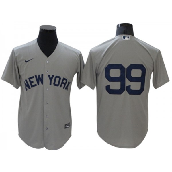 New York Yankees #99 Aaron Judge Gray Away Cool Base Jersey