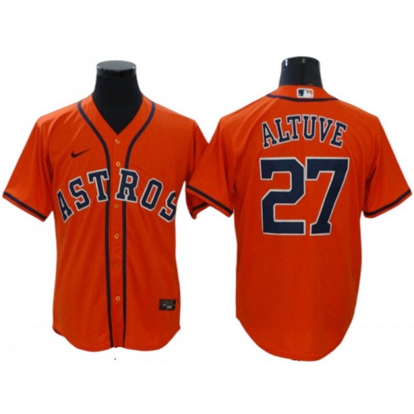 Houston Astros #27 Jose Altuve Orange Alternate Cool Base Jersey