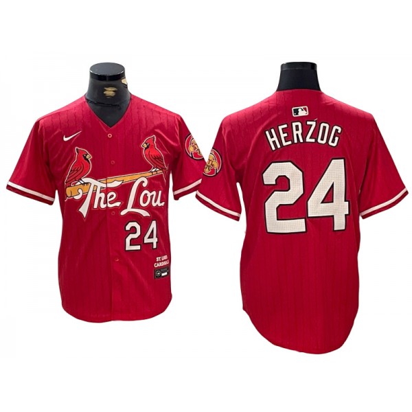 St. Louis Cardinals #24 Whitey Herzog Red 2024 City Connect Limited Jersey