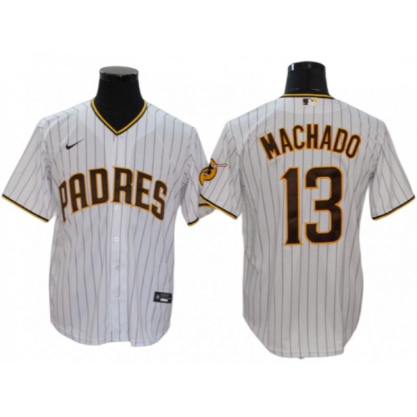 San Diego Padres #13 Manny Machado White Home Cool Base Jersey