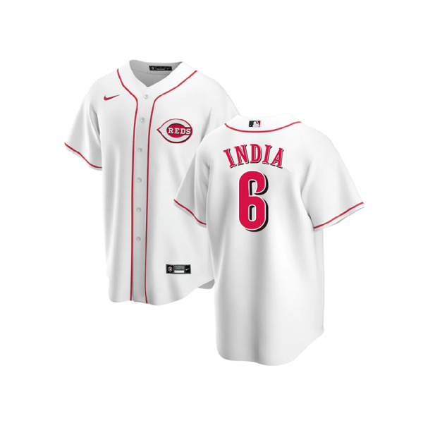 Cincinnati Reds #6 Jonathan India White Home Cool Base Jersey