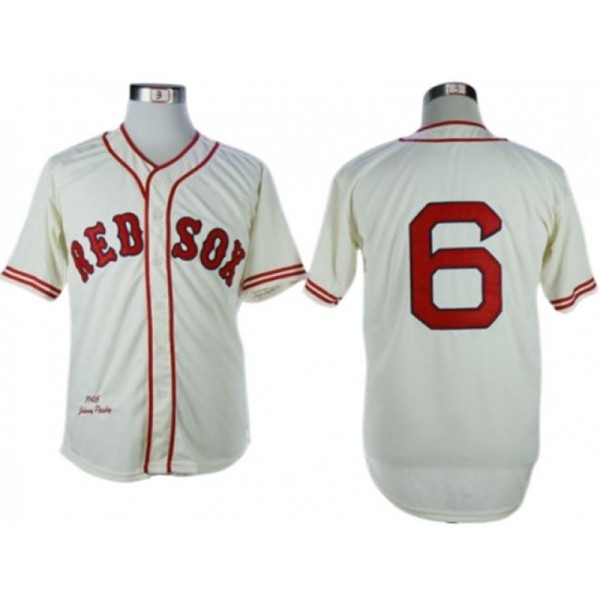 Boston Red Sox #6 Johnny Pesky Cream 1946 Throwback Jersey