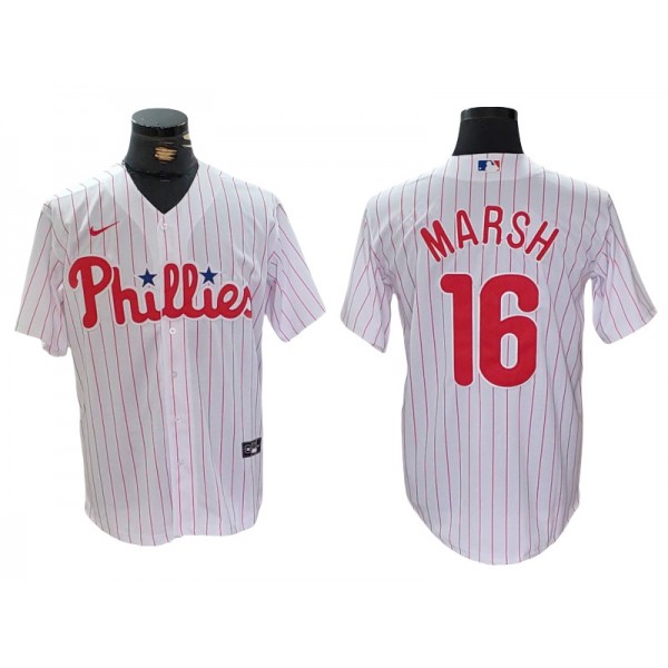 Philadelphia Phillies #16 Brandon Marsh White Limited Jersey