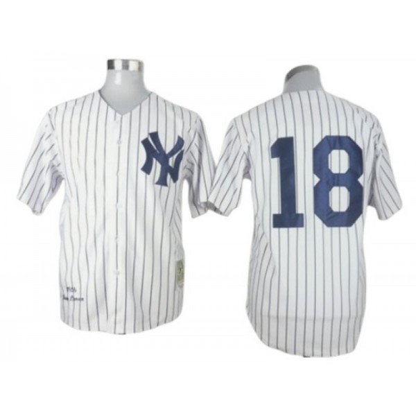 New York Yankees #18 Don Larsen White 1956 Throwback Jersey