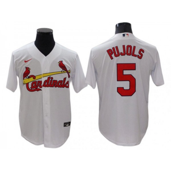 St. Louis Cardinals #5 Albert Pujols White Home Cool Base Jersey