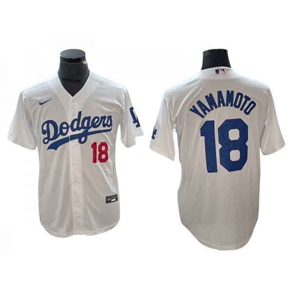 Los Angeles Dodgers #18 Yoshinobu Yamamoto White Limited Jersey