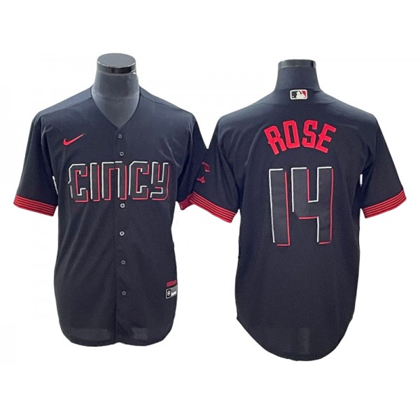 Cincinnati Reds #14 Pete Rose Black 2023 City Connect Jersey