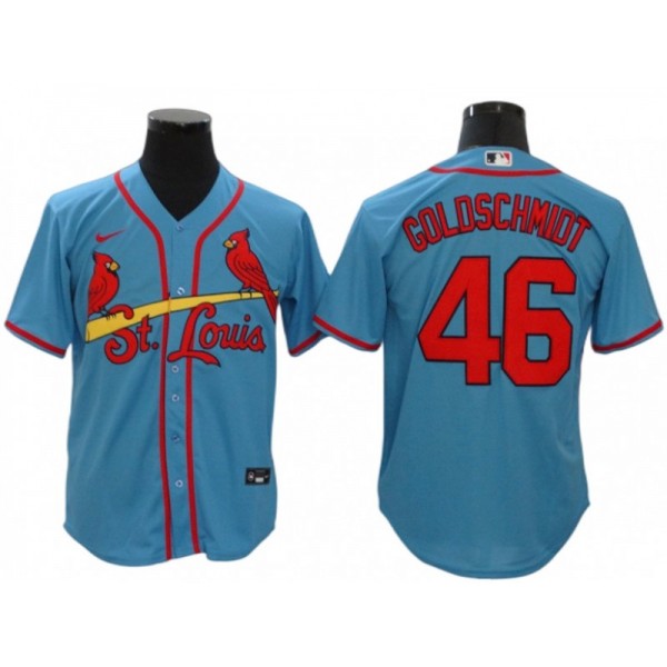 St. Louis Cardinals #46 Paul Goldschmidt Blue Alternate Cool Base Jersey