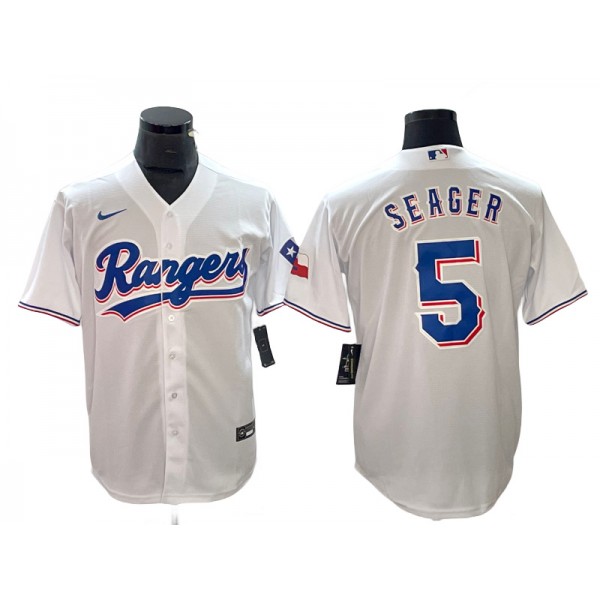 Texas Rangers #5 Corey Seager White Cool Base Jersey