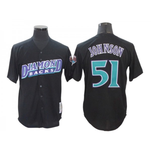 Arizona Diamondbacks #51 Randy Johnson Black Throwback Jersey