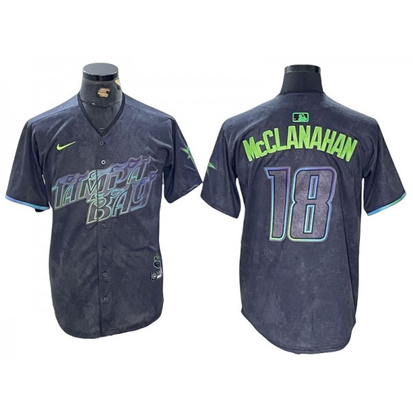 Tampa Bay Rays #18 Shane McClanahan Charcoal 2024 City Connect Limited Jersey