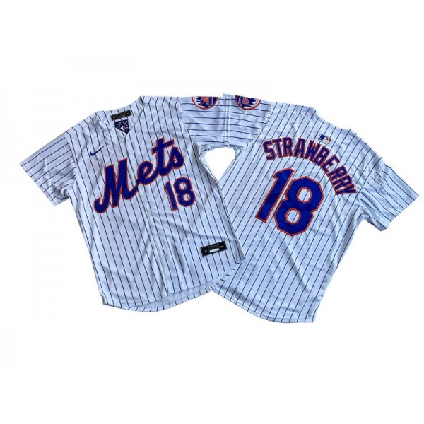 New York Mets #18 Darryl Strawberry White Limited Jersey