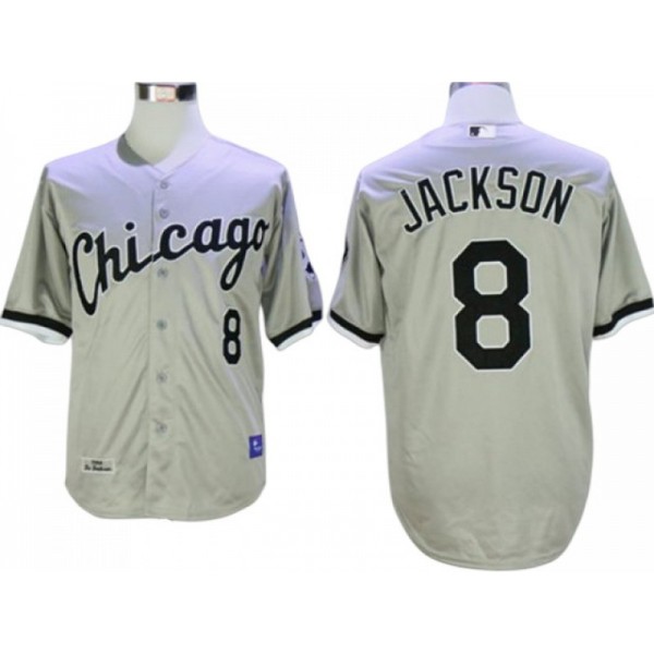 Chicago White Sox #8 Bo Jackson Gray Throwback Jersey