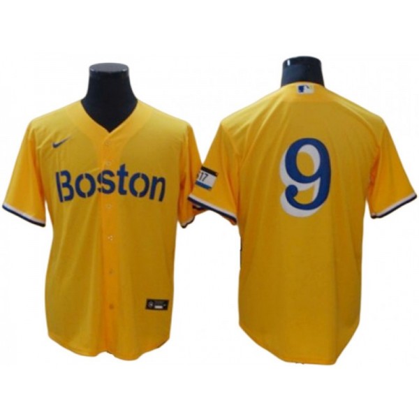 Boston Red Sox #9 Ted Williams Gold City Connect Cool Base Jersey