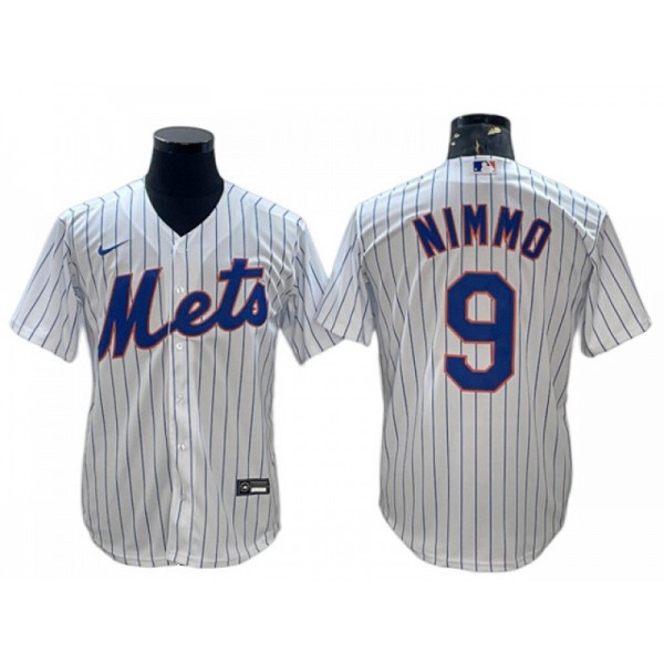 New York Mets #9 Brandon Nimmo White Home Cool Base Jersey