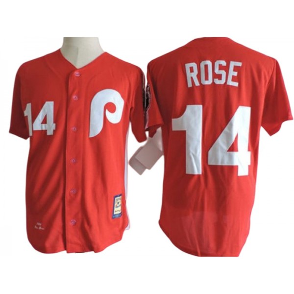 Philadelphia Phillies #14 Pete Rose Red Throwback Jersey