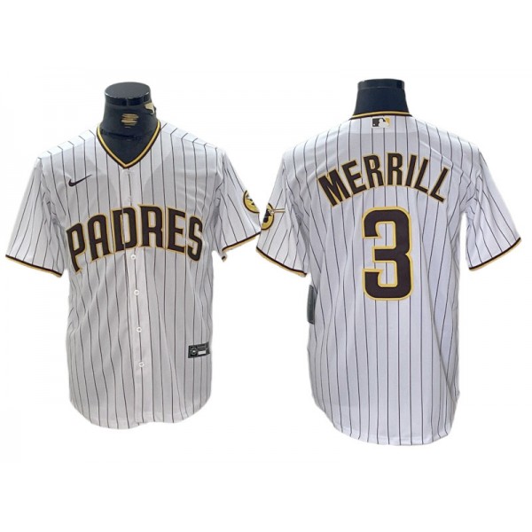 San Diego Padres #3 Jackson Merrill White Cool Base Jersey